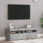 vidaXL Meubles TV avec lumières LED 2 Pièces gris béton 60x35x40 cm