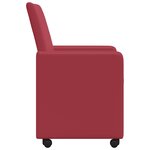 vidaXL Chaises de Salle à Manger avec Roues 2 Pièces Rouge bordeaux