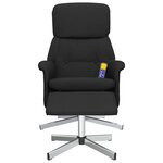 vidaXL Fauteuil de massage inclinable avec repose-pied noir tissu