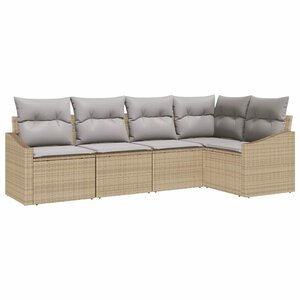 vidaXL Ensemble de salle à manger pour jardin 5 Pièces Beige  Gris clair
