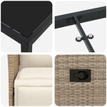 vidaXL Ensemble de salle à manger pour jardin 3 Pièces Beige Poly rotin