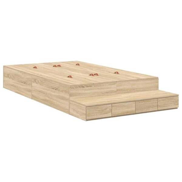 vidaXL Cadre de lit avec rangement Chêne Sonoma 236.5 x 120 x 31.5 cm