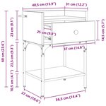 vidaXL Table de chevet avec tiroir 2 Pièces Bois ancien 40 x 29 x 60 cm