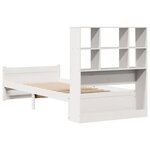 vidaXL Lit bibliothèque sans matelas blanc 90x200cm bois de pin massif
