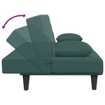 vidaXL Ensemble de canapés 2 Pièces avec coussins vert foncé velours