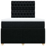 vidaXL Sommier à lattes de lit avec matelas noir 120x190 cm tissu