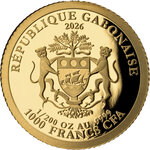 Pièce de monnaie en Or 5000 Francs g 0.155 (1/200 oz) Millésime  YEAR OF THE HORSE 1/200