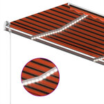 vidaXL Auvent automatique capteur de vent/LED 400x300 cm Orange/marron