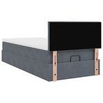 vidaXL Cadre de lit ottoman avec matelas gris foncé 90x190 cm velours