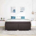 vidaXL Cadre de lit Marron foncé 180 x 200 cm tissu