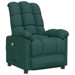 vidaXL Fauteuil de massage Vert foncé Tissu