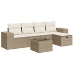 vidaXL Salon de jardin avec coussins 6 Pièces beige résine tressée