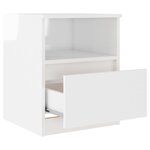 vidaXL Table de chevet Blanc brillant 40x40x50 cm Aggloméré
