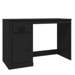Bureau table poste de travail meuble d'ordinateur informatique étude avec tiroir 115 x 50 x 75 cm bois d'ingénierie noir 02_0023457