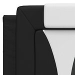 vidaXL Lit avec matelas noir et blanc 140x190 cm similicuir