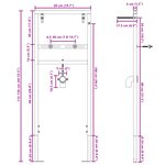 vidaXL Cadre de montage dissimulé pour lavabo 50x112-136 cm Acier