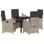 vidaXL Ensemble de salle à manger pour jardin 5 Pièces Gris clair
