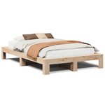 vidaXL Cadre de lit sans matelas 135x190 cm bois de pin massif