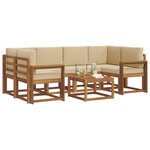 vidaXL Ensemble de canapés d'extérieur 7 Pièces Naturel et Beige