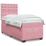 vidaXL Sommier à lattes de lit avec matelas Rose 90x190 cm Velours