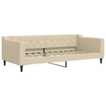 vidaXL Lit de jour avec gigogne et tiroirs sans matelas crème 90x200cm