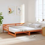 vidaXL Lit de jour et lit gigogne sans matelas 90x200 cm bois massif