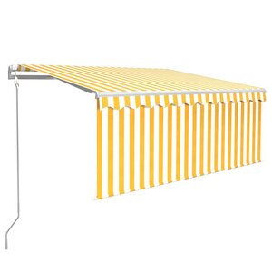vidaXL Auvent rétractable automatique avec store 3 5x2 5 m Jaune blanc