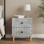 vidaXL Cabinet de chevet avec tiroir Gris béton 43 x 34 5 x 48 cm