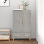 vidaXL Buffet haut Gris béton 70x31x115 cm Bois d'ingénierie