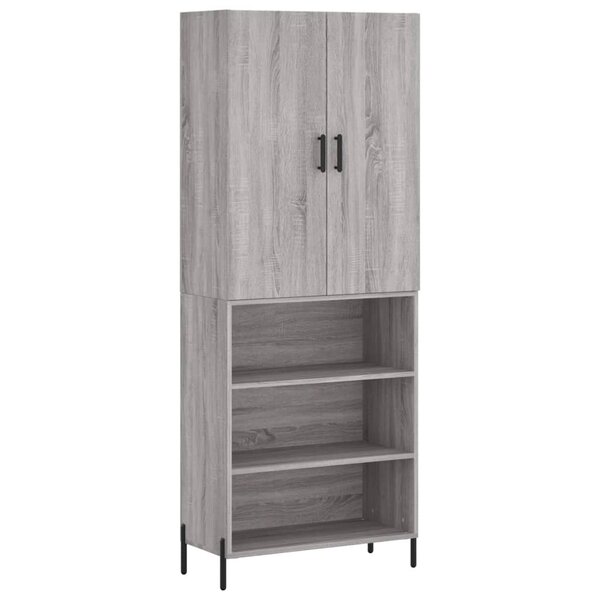 vidaXL Buffet haut Sonoma gris 69 5x34x180 cm Bois d'ingénierie