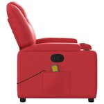 vidaXL Fauteuil de massage inclinable rouge similicuir