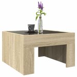 vidaXL Table basse avec LED infini chêne sonoma 50x50x30 cm