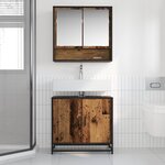 vidaXL Ensemble de mobilier de salle de bain 2 Pièces Bois Ancien