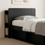 vidaXL Cabinet de Tête de Lit avec stockage Noir Bois d'ingénierie