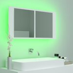 vidaXL Armoire salle de bain à miroir LED Blanc 90x12x45 cm Acrylique