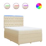 vidaXL Sommier à lattes de lit avec matelas Crème 140x200 cm Tissu
