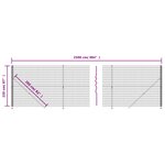 vidaXL Clôture en treillis métallique avec bride anthracite 2 2x25 m