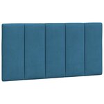 vidaXL Coussin de tête de lit bleu 100 cm velours