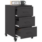 vidaXL Table de chevet noir 36x39x59 cm acier