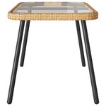 vidaXL Table basse Marron et Noir 90 x 45 x 43 cm Poly Rattan et verre
