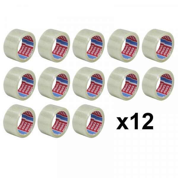 Lot de 12 rubans emballage adhésif transparent tesa 66m x 50mm