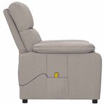 vidaXL Fauteuil de massage Taupe Tissu