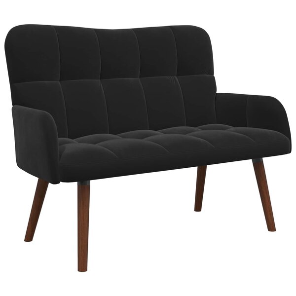 vidaXL Sofa 2 places Noir 115 x 61 x 87 cm Velours