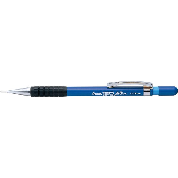 Porte-mines hi-graph corps bleu avec grip pointe 0 7mm x 12 pentel