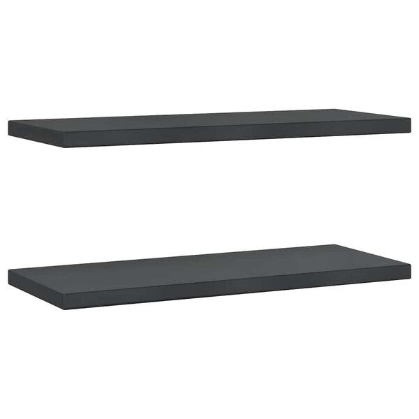 vidaXL Étagères murales 2 Pièces 75x30x3 cm noir acier inoxydable