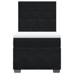 vidaXL Sommier à lattes de lit et matelas Noir 80x200 cm Velours