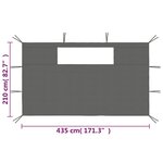 vidaXL Parois latérales de belvédère avec fenêtres 2 Pièces Anthracite