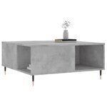 vidaXL Table basse gris béton 80x80x36 5 cm bois d'ingénierie