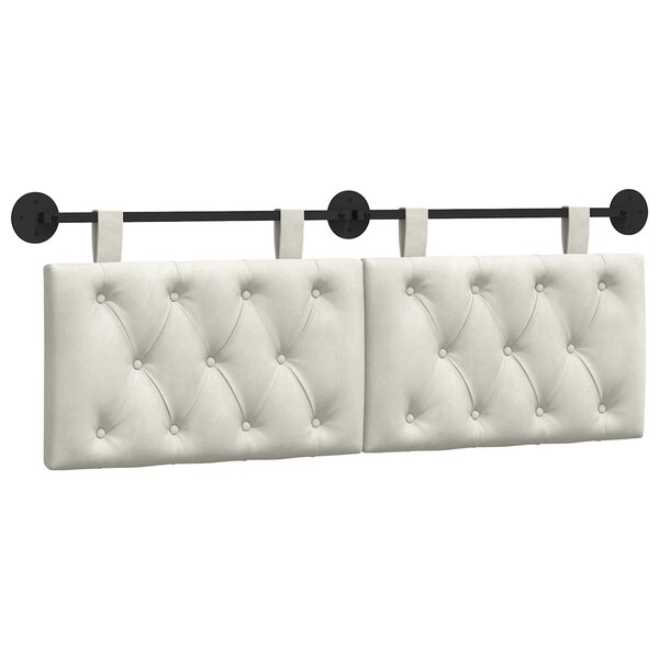 vidaXL Tête de lit suspendue Crème Velours