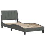 vidaXL Cadre de lit sans matelas Hanko gris foncé 90x200 cm tissu